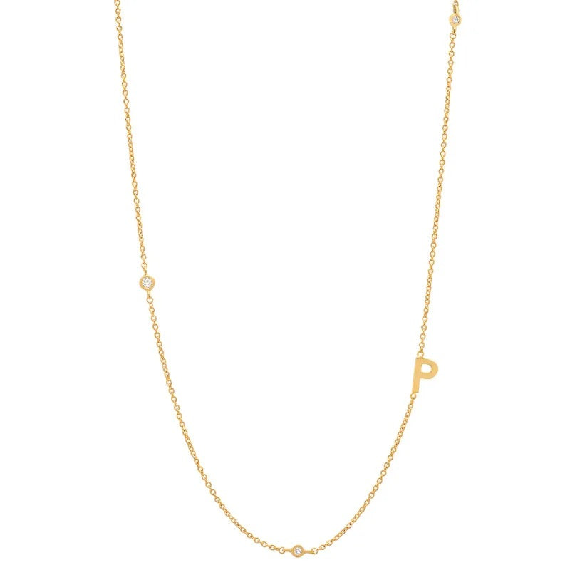 Dainty diamonds initial necklace