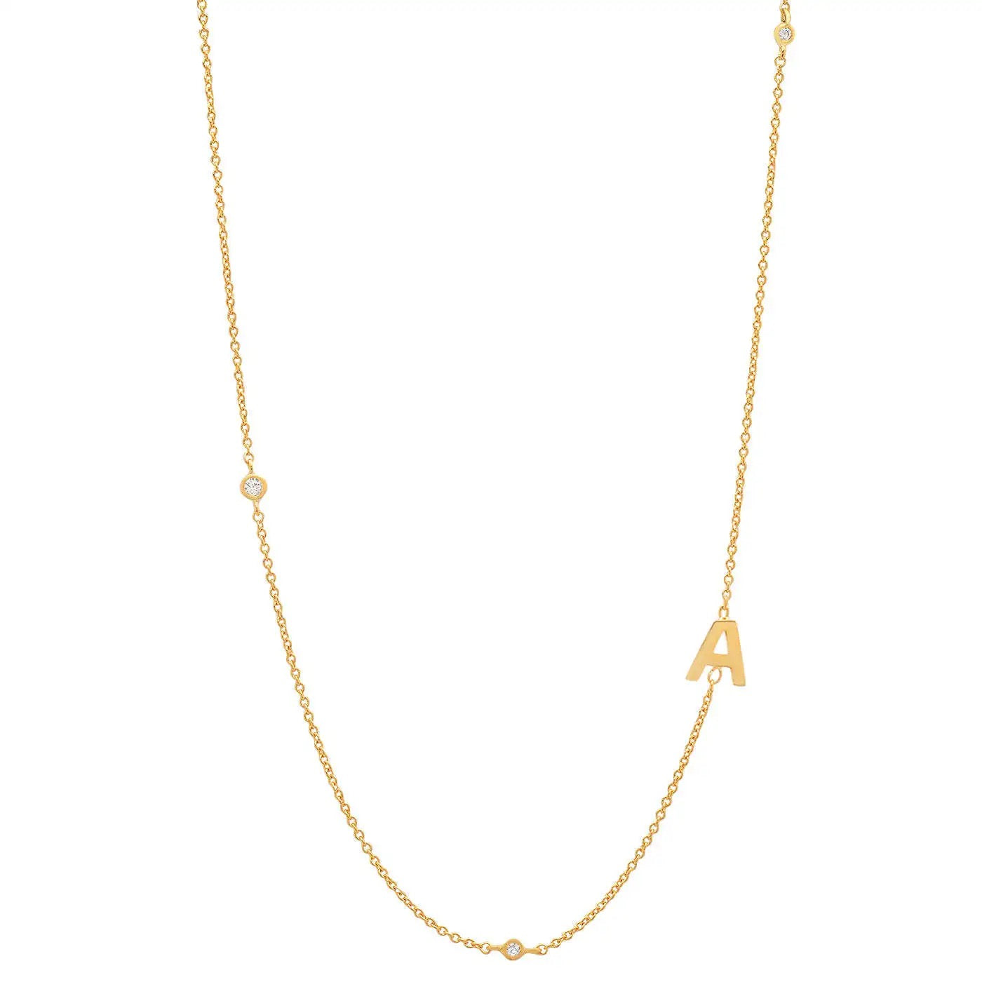 Dainty diamonds initial necklace