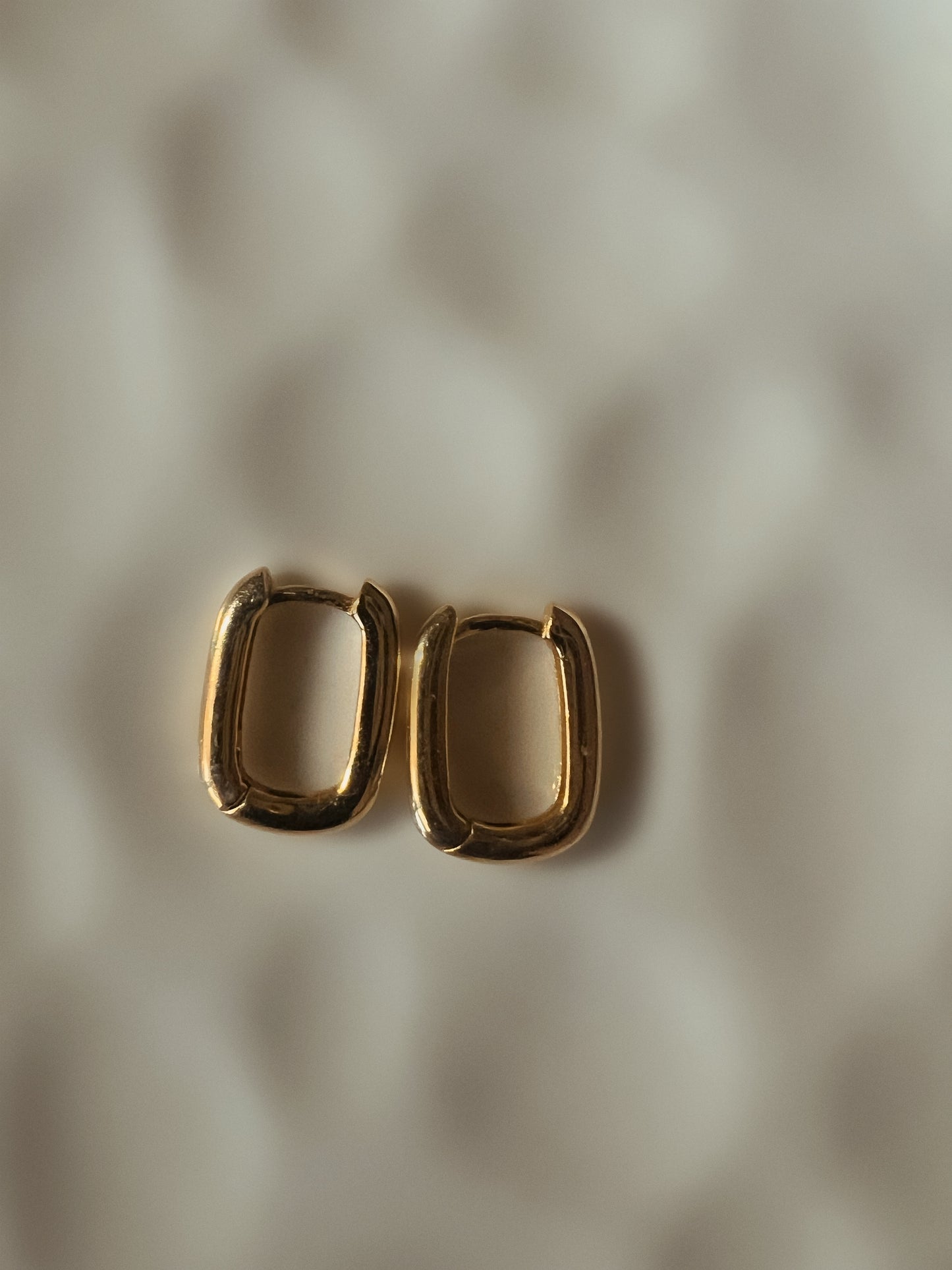 Rectangle huggies (14k gold sterling silver)