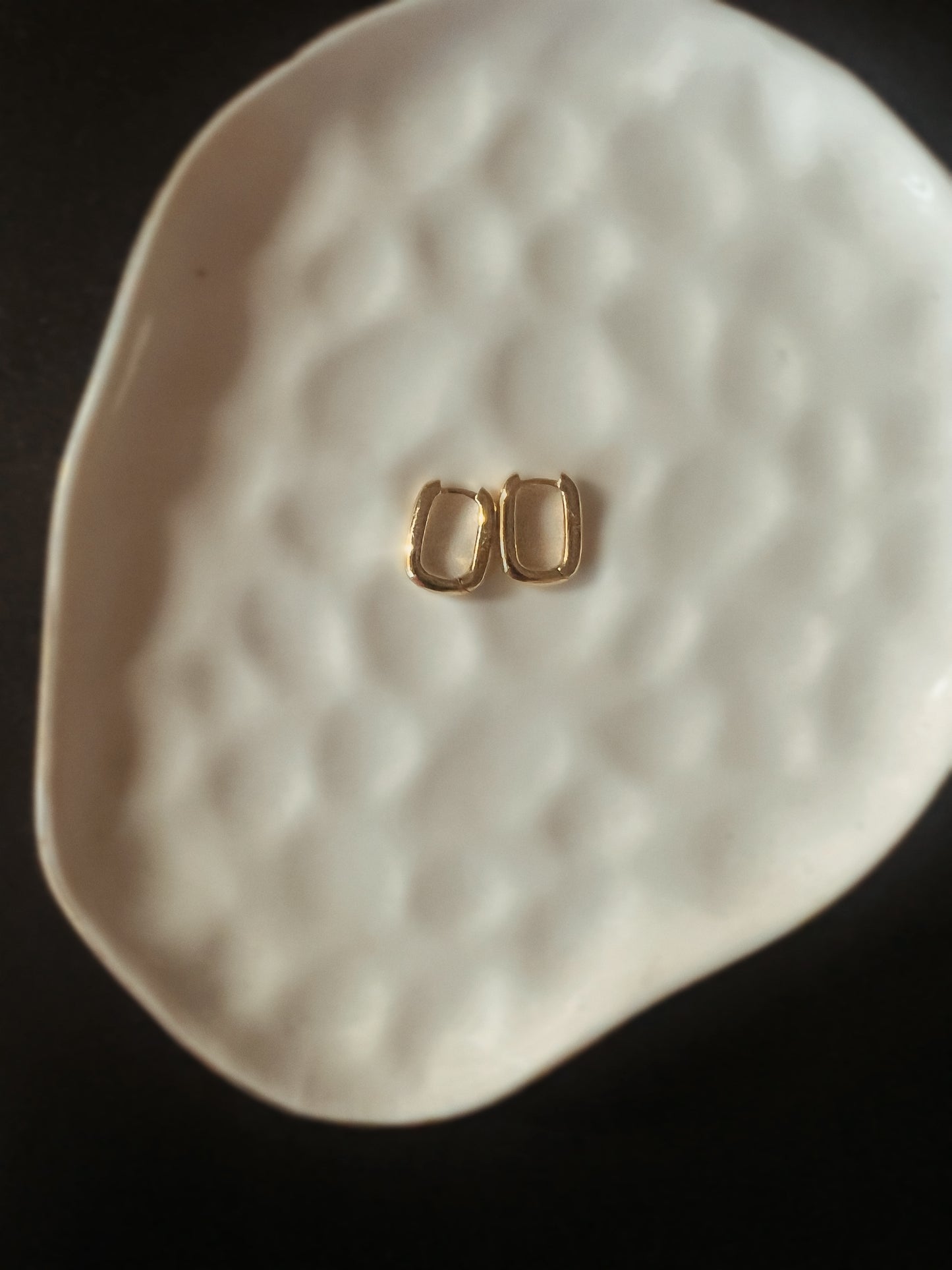 Rectangle huggies (14k gold sterling silver)