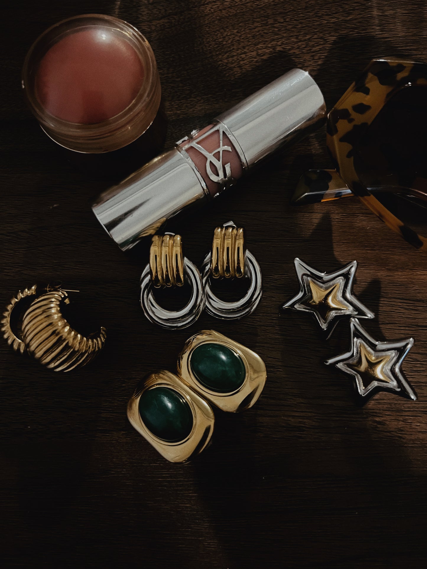 STAR two-tone bold earrings