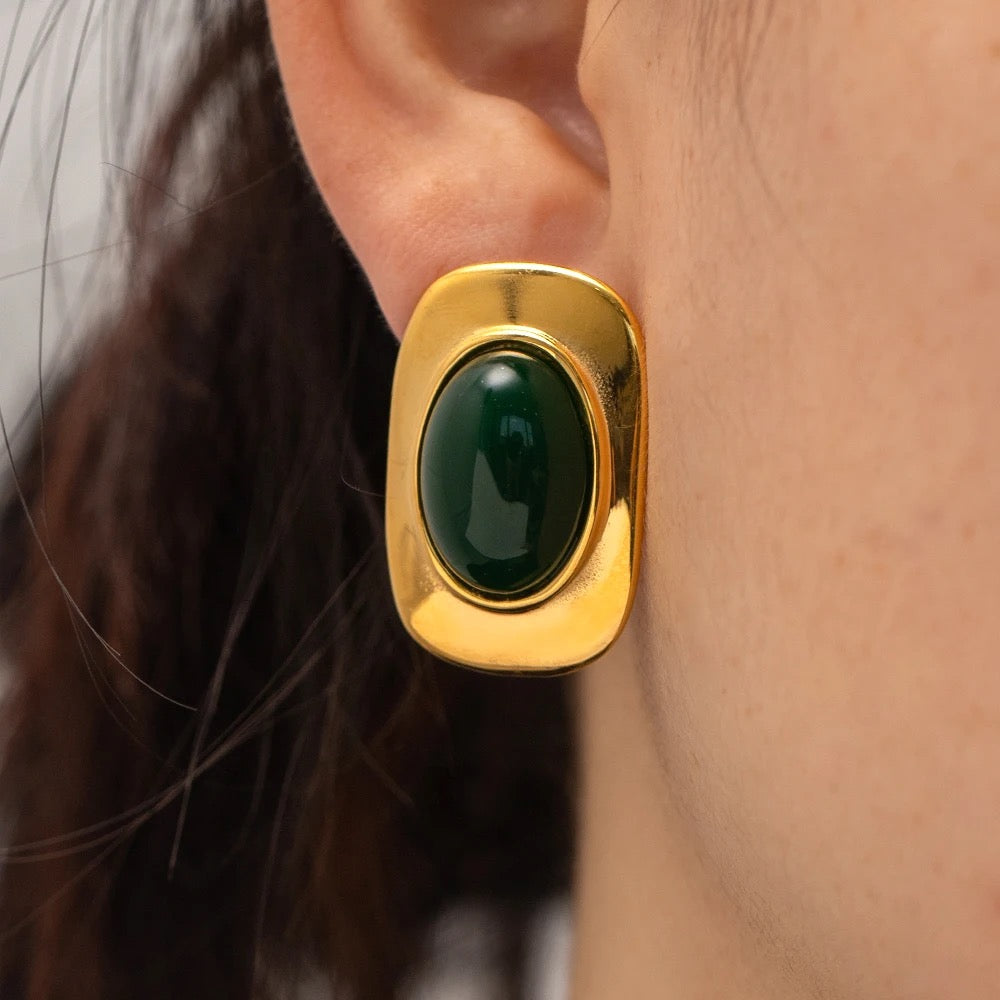 Elianna Green cat eye bold earrings