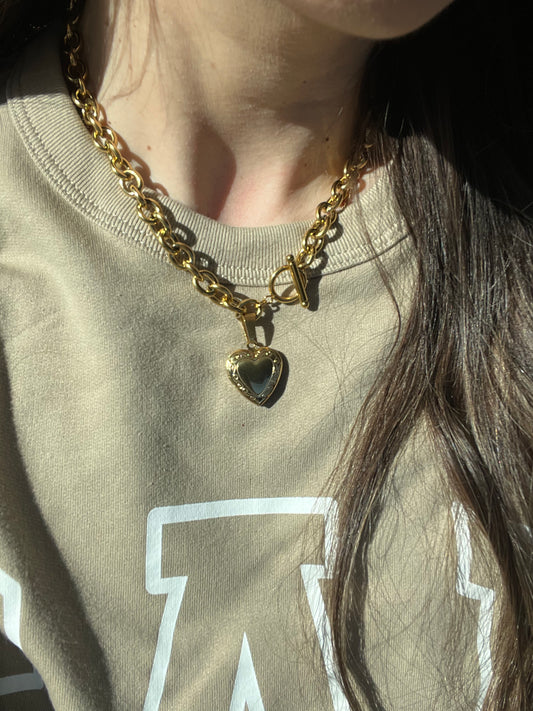 Elizabeth heart locket necklace