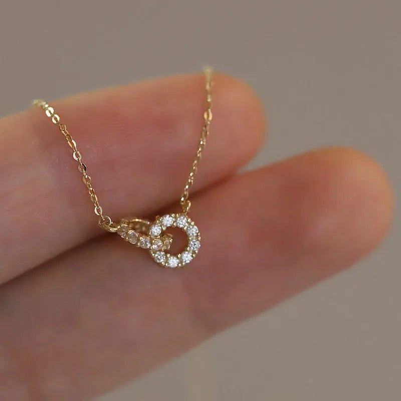 14k gold sterling silver CZ necklace (choose gold or silver)