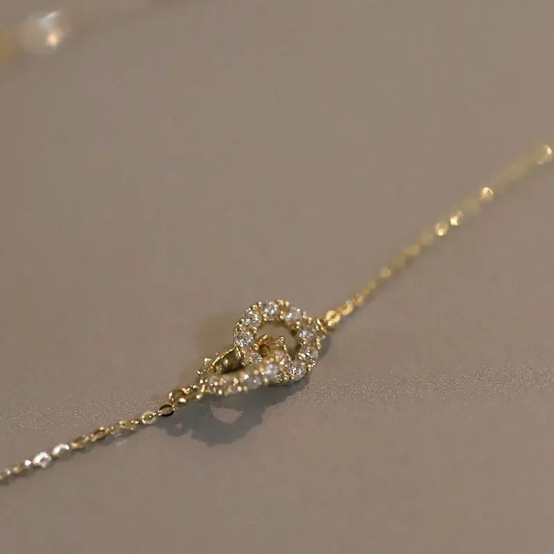 14k gold sterling silver CZ necklace (choose gold or silver)