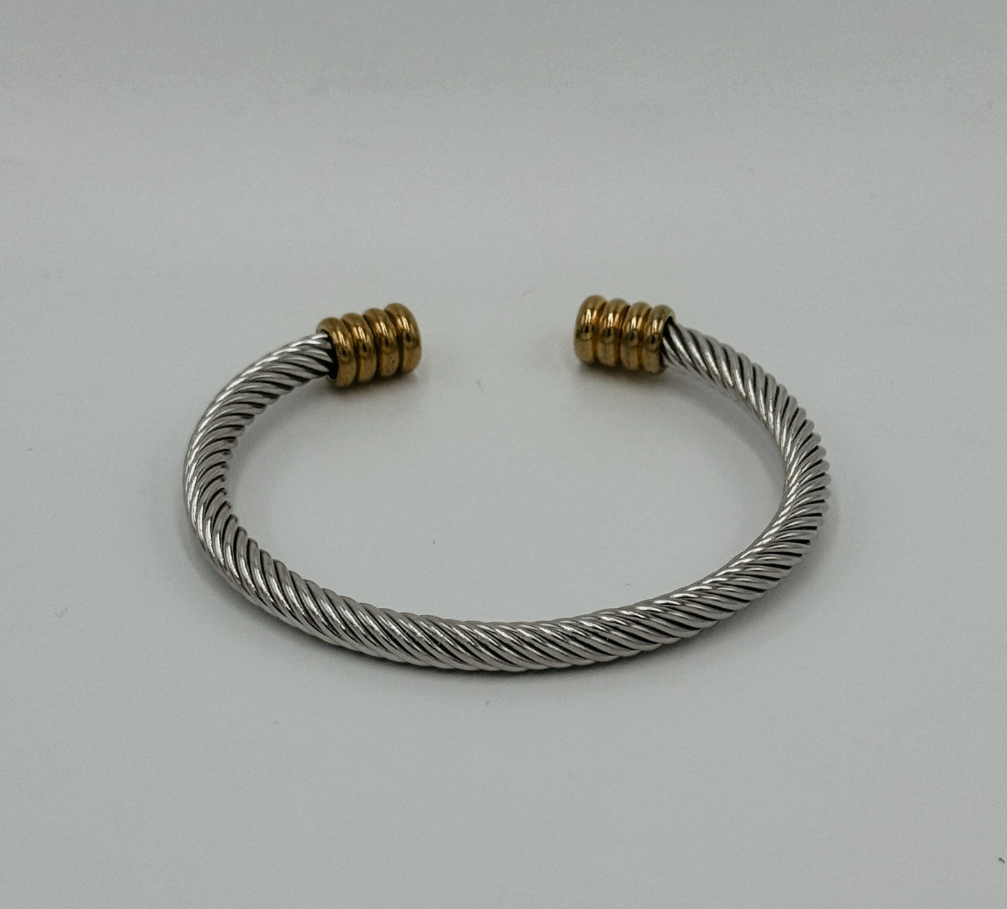 Silver and gold cable bracelet