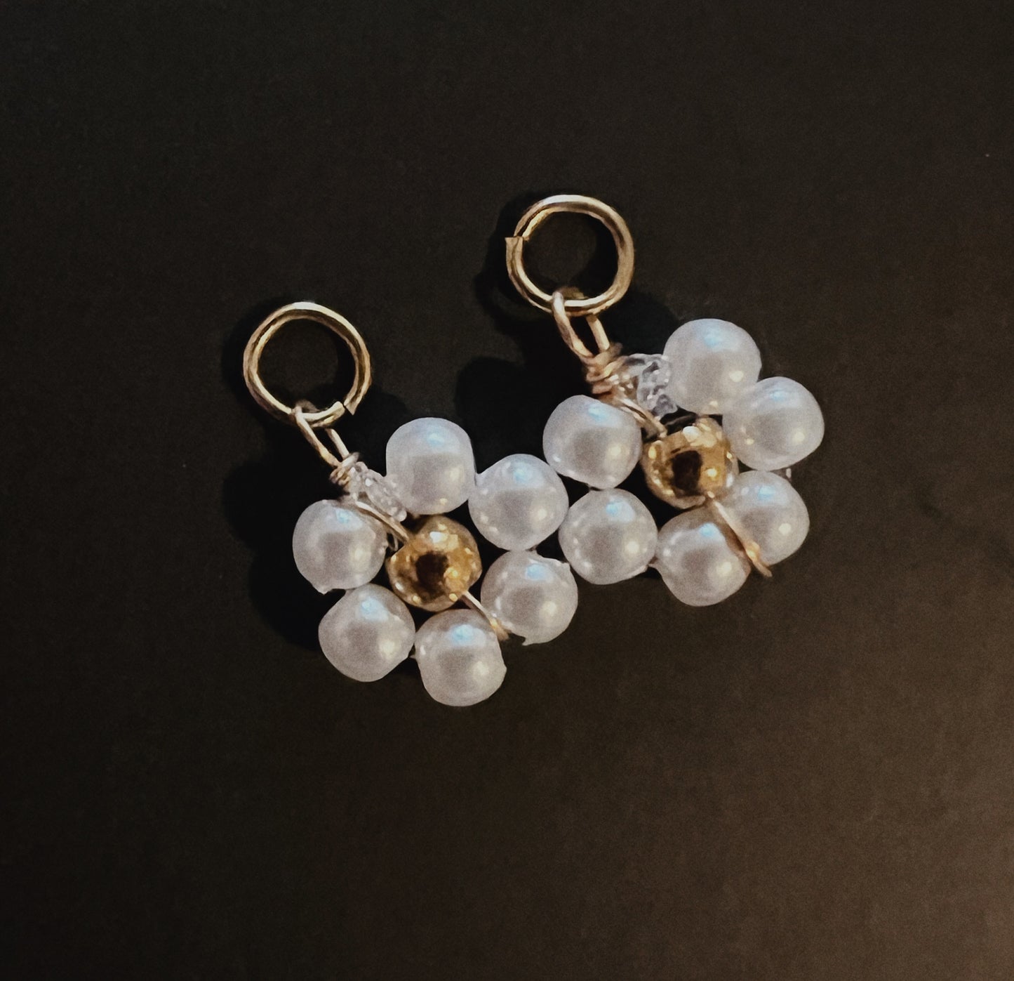 Flower hoop earring charms (set of 2)