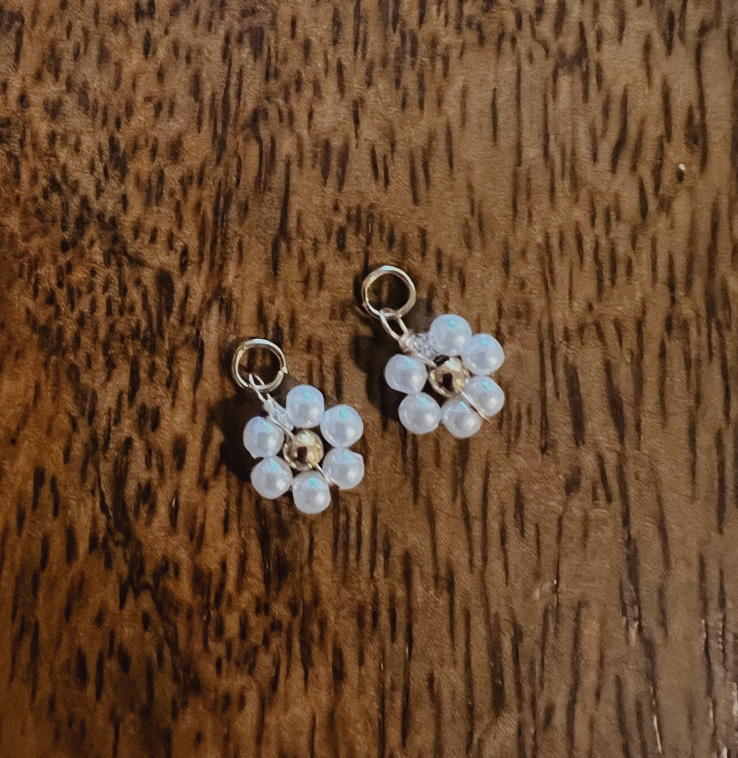 Flower hoop earring charms (set of 2)