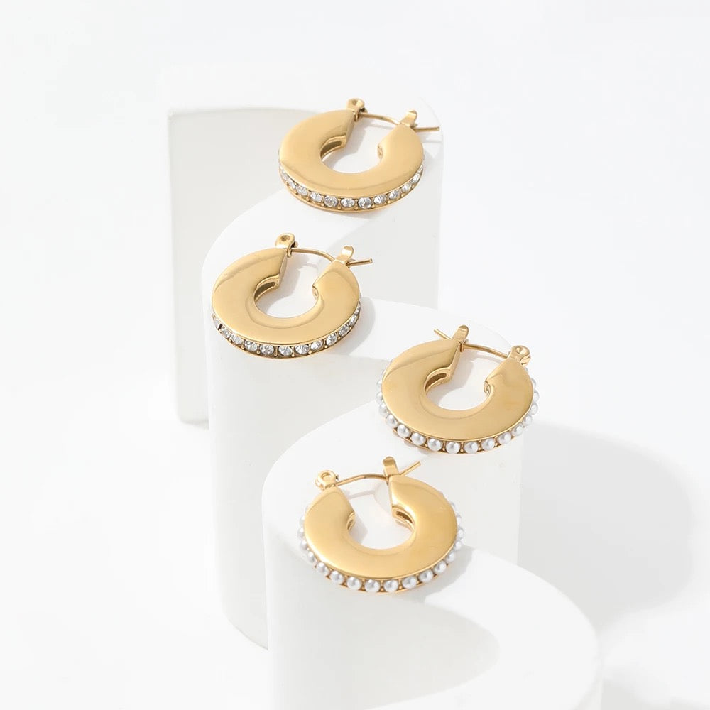 Donna pearl hoops